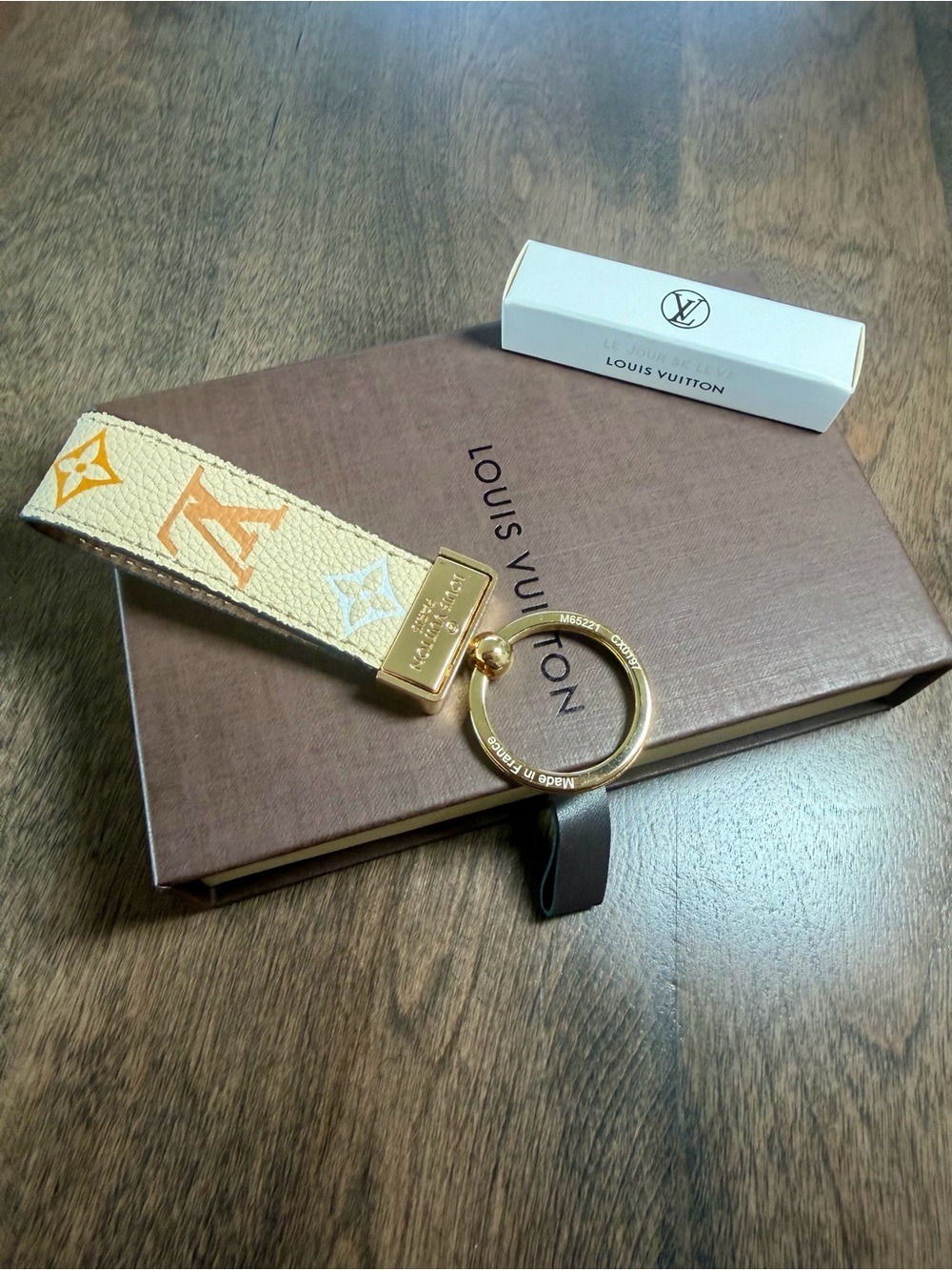 Louis Vuitton Beige and Gold Monogram Key Ring Strap - Picture 6 of 6
